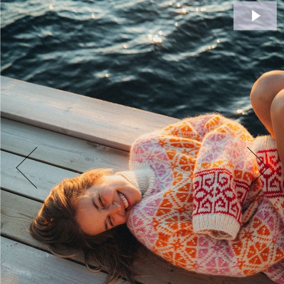 100% alpaca wool hand knitted sweater skappel Oslo x Helene moo - Picture 5 of 5